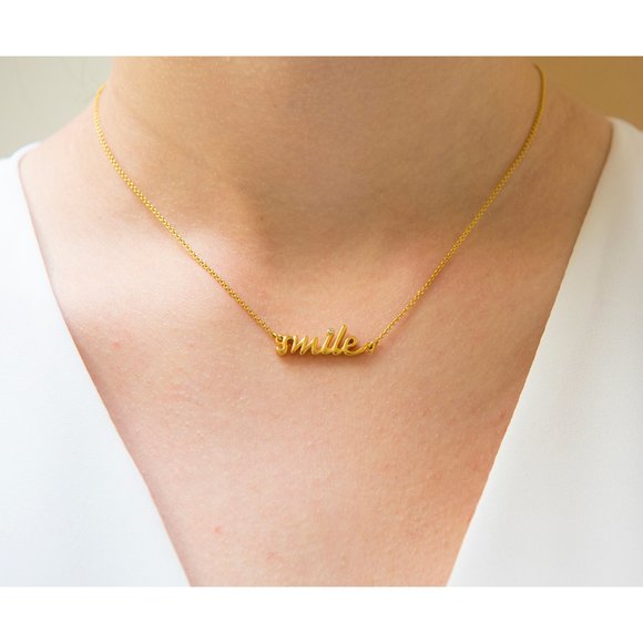 Kate Spade 12K Gold Smile Pendant Necklace - Picture 2 of 5